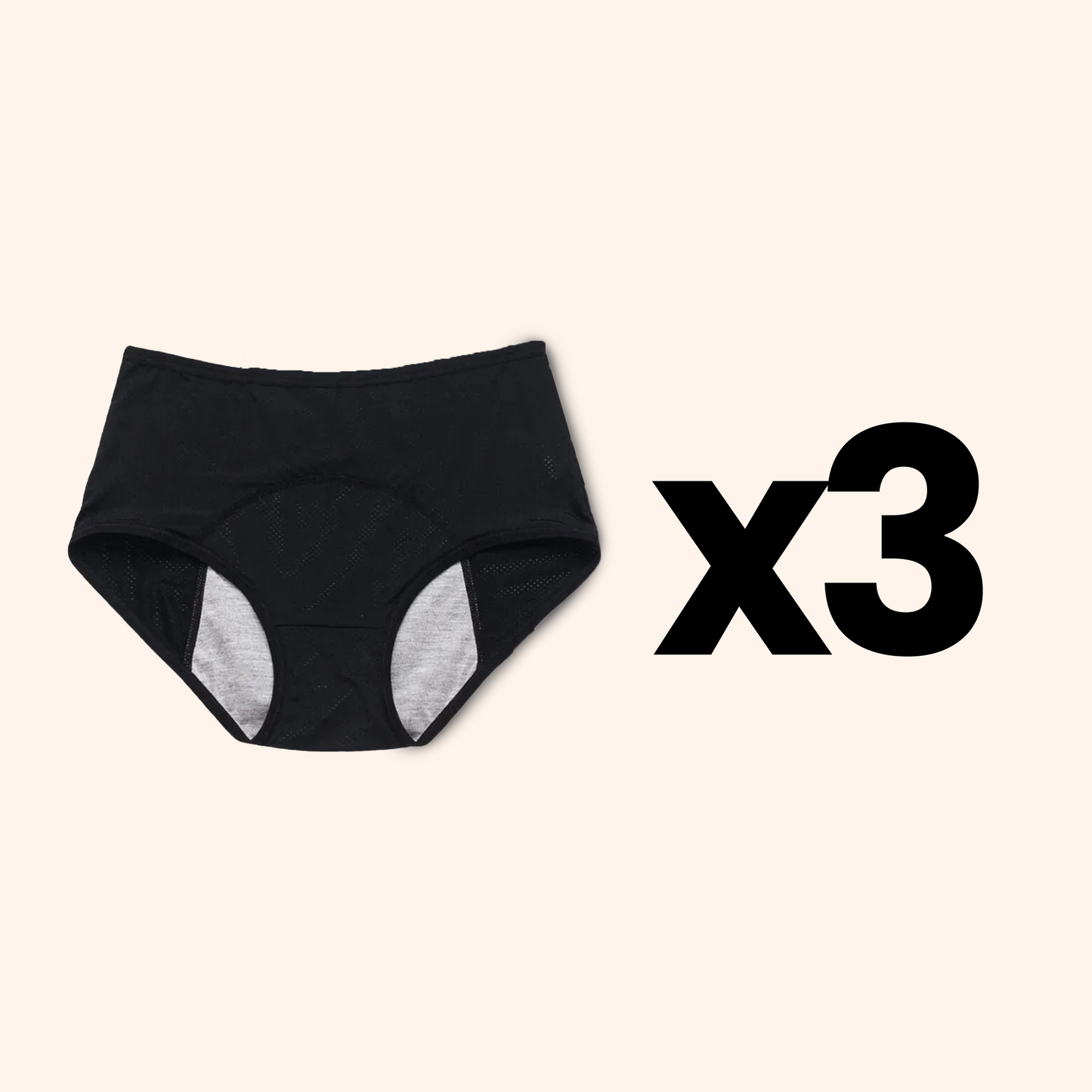 Absorbent Menstrual Underwear for Confidence and Comfort (Black)