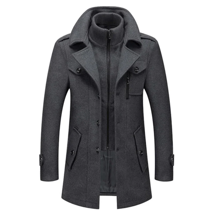 Boobreeze™ Premium Woolen Double-Collar Coat
