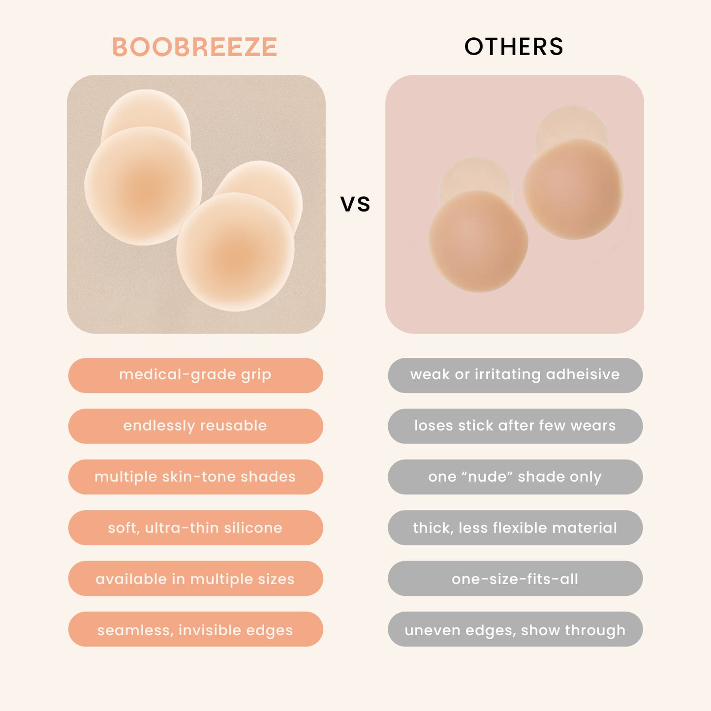 Boobreeze™ Lifting Nipple Covers – Adhesive & Invisible