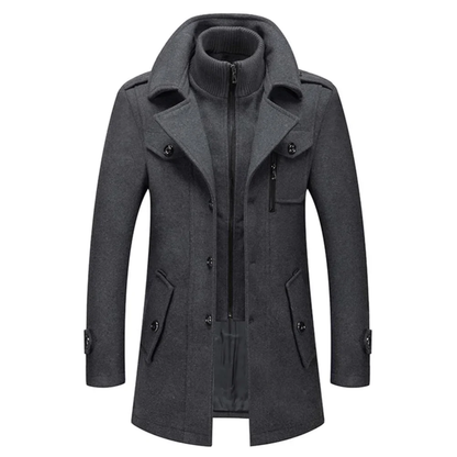 Boobreeze™ Premium Woolen Double-Collar Coat