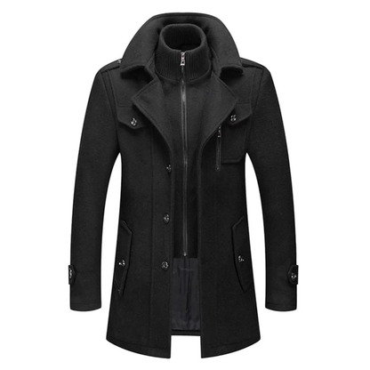 Boobreeze™ Premium Woolen Double-Collar Coat