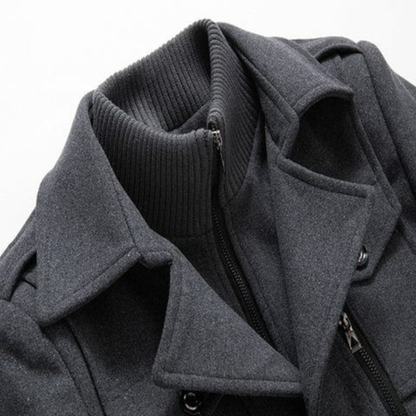 Boobreeze™ Premium Woolen Double-Collar Coat